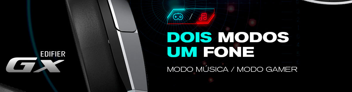 Headset Gamer Modo música e modo Gamer