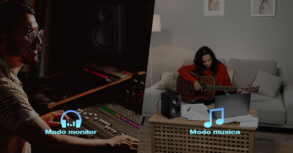monitor de audio com modos de som