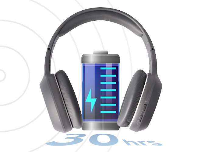 fone com 30 horas de bateria